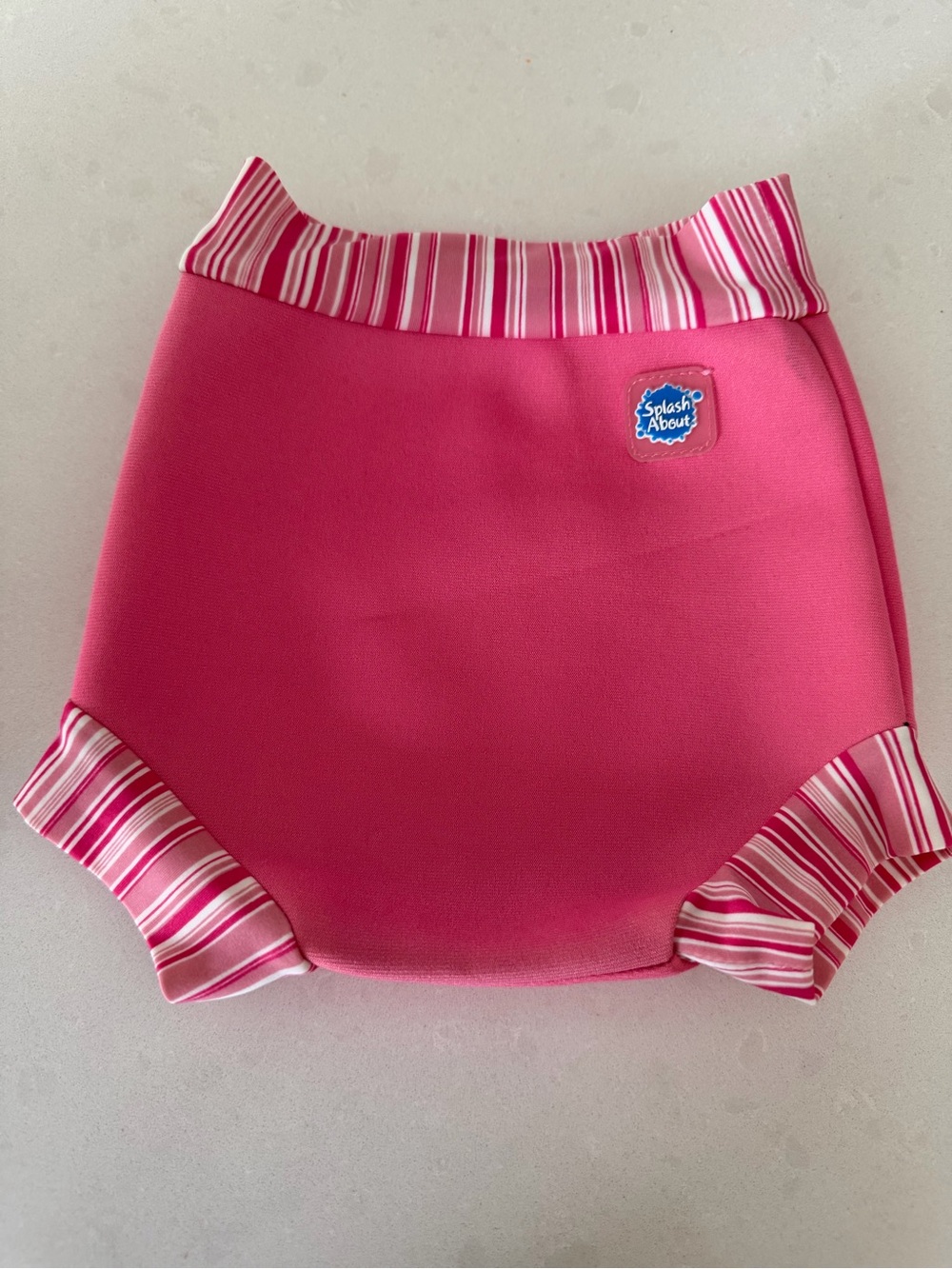 Splash About 3-6m Pink Swim diaper Cover with Striped Trim